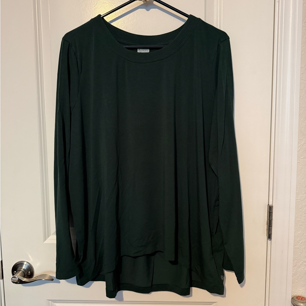 Athleta With Ease - Dark Green Long Sleeve Top